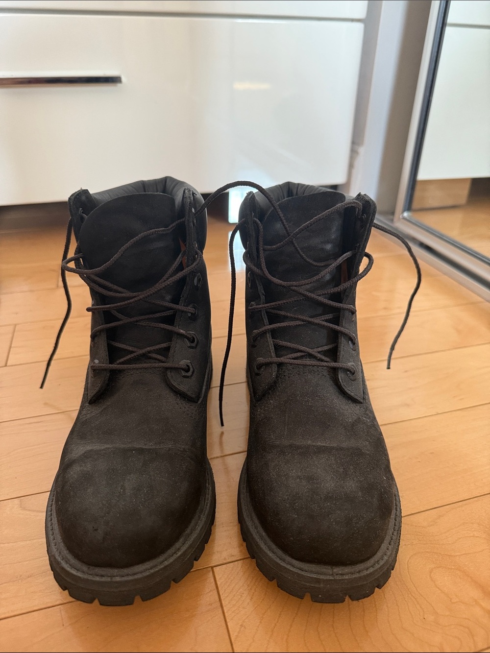 Timberland Men's Black Suede Lace-Up Work Boots